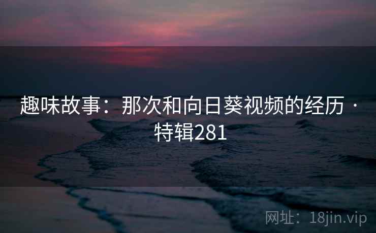 趣味故事：那次和向日葵视频的经历 · 特辑281